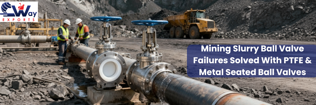 Mining Ball Valve Seal Failures in Slurry Systems Solved with PTFE & Metal-Seated Valves 1 PTFE and metal-seated ball valves in African mining slurry pipelines—reliable, leak-proof solutions for abrasive and chemical-resistant applications