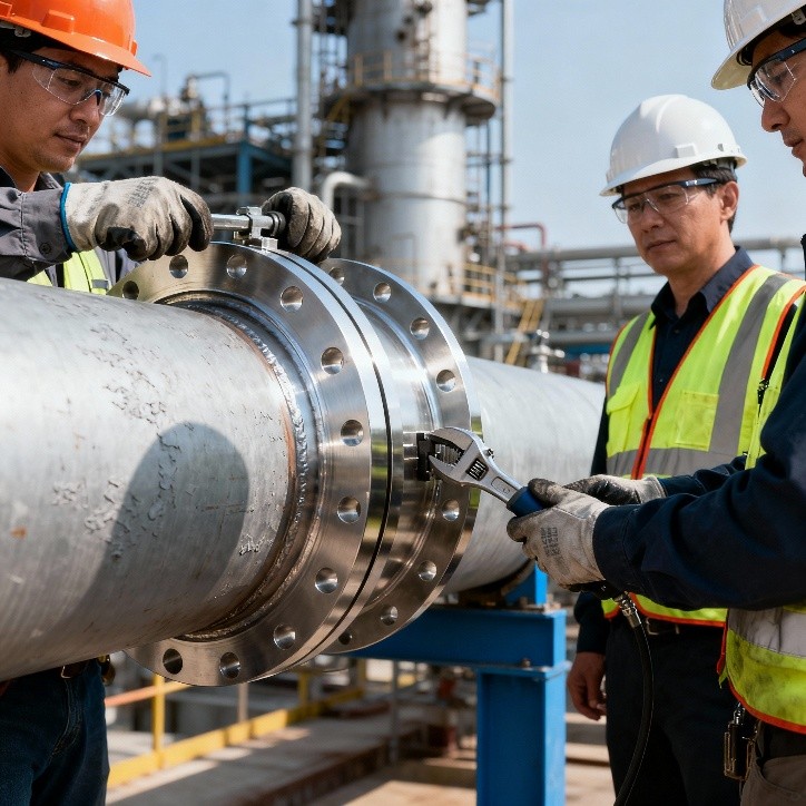 How ASME B16.5 Forged Stainless Steel Flanges Eliminated Leakage Issues in a Corrosive Chemical Plant Pipeline 2 ASME B16.5 forged stainless steel flanges installed in chemical plant pipeline