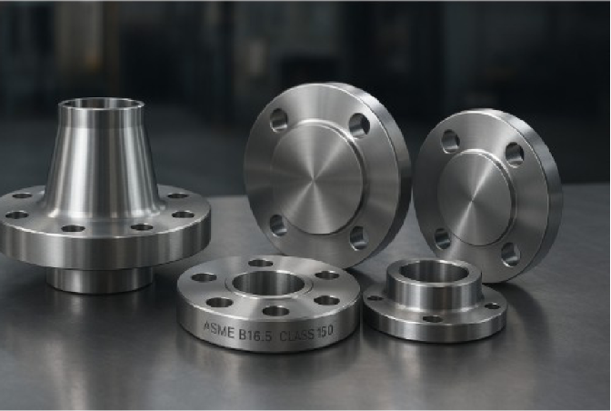 ASME B16.5 Flanges Explained: Types, Dimensions, and Pressure Ratings 3 Precision-engineered ASME B16.5 flanges manufactured by C-Way Engineering Exports for global industrial applications