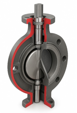 Triple Offset Butterfly Valves: Engineering Design, Operation, and Applications in High-Temperature & Critical Service 2 Diagram showing three offsets in Triple Offset Butterfly Valve single offset designs for high-performance sealing