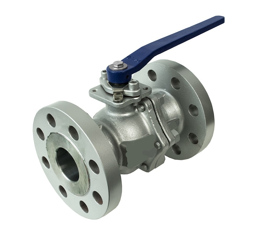 2-piece stainless steel ball valve for industrial piping and utility applications