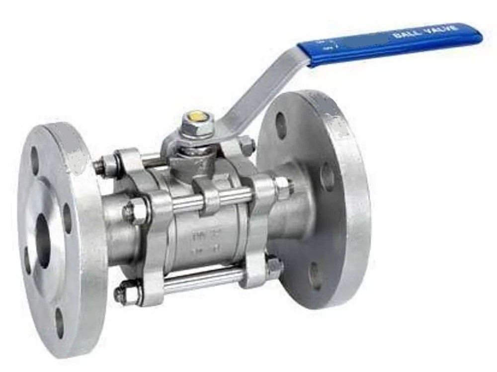 3-piece industrial ball valve with modular body design for inline maintenance