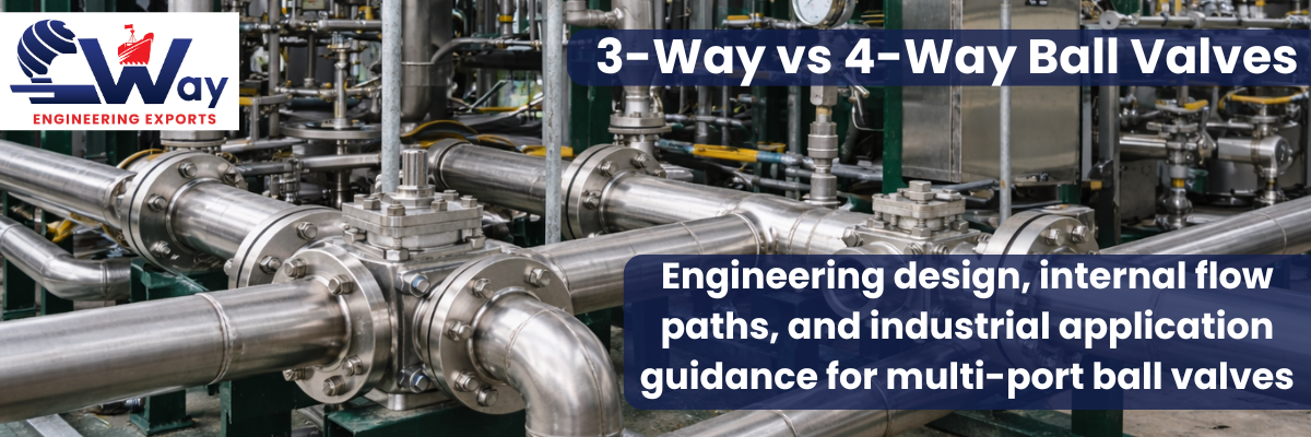 3-Way vs 4-Way Ball Valves 1 3-Way vs 4-Way Ball Valves Design, Working Principle, and Industrial Applications
