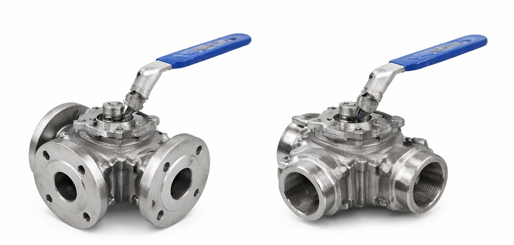 3-Way vs 4-Way Ball Valves 6 3 way Ball Valve Flanged and screw end