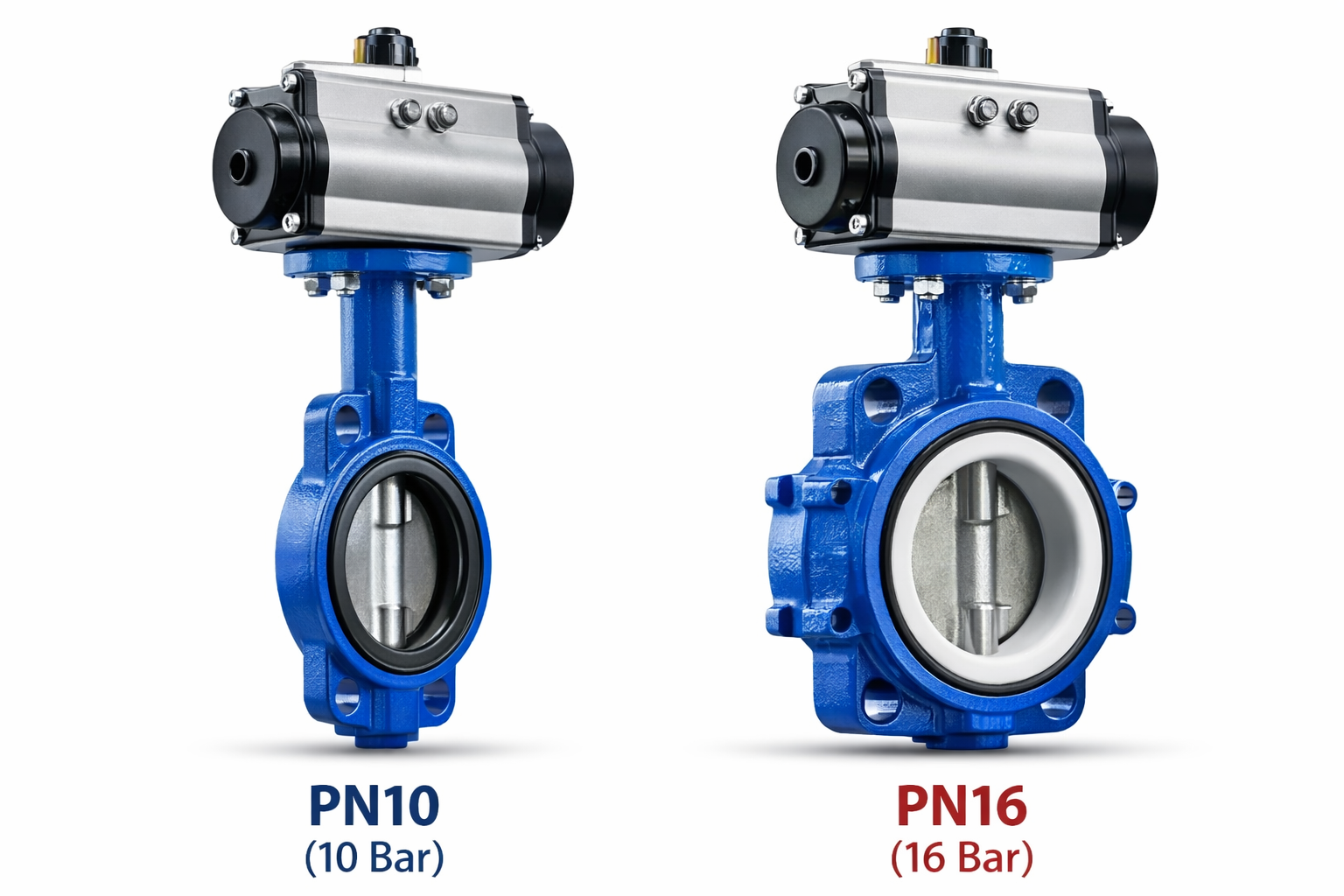 PN10 vs PN16 butterfly valve difference