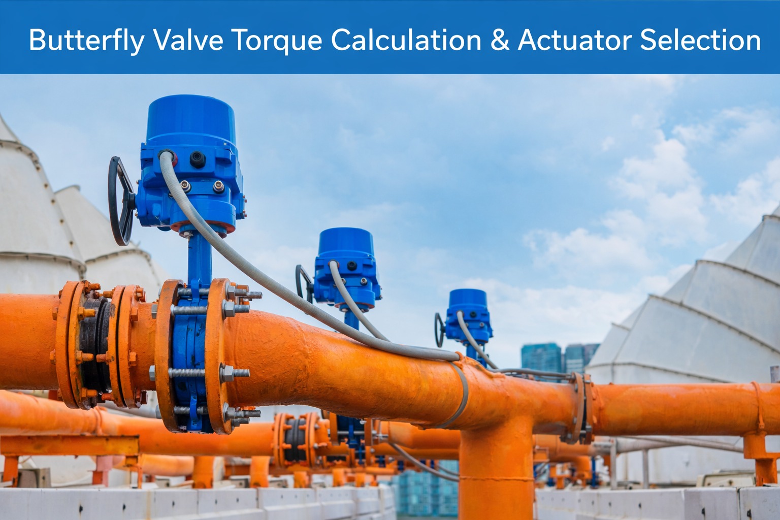 butterfly valve with pneumatic actuator showing actuator sizing and ISO 5211 mounting