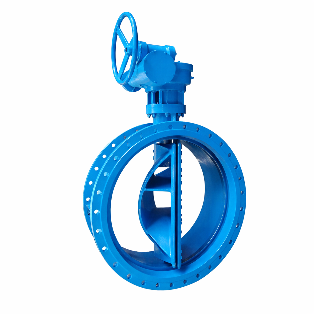 Double flanged butterfly valve for large diameter pipelines and high pressure systems