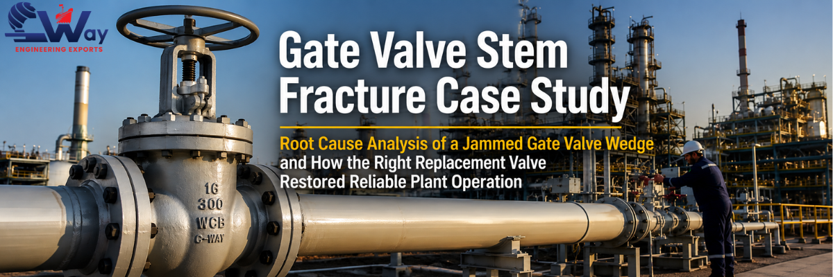 Gate valve stem fracture caused by jammed wedge in refinery pipeline case study