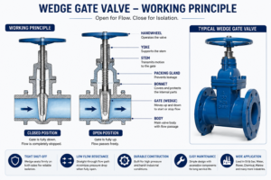 Wedge Gate Valve Types, Working Principle, Design, Applications & Selection Guide 3 WEDGE GATE VALVE WORKING PRINCIPLE