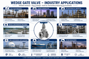 Solid Wedge vs Flexible Wedge vs Split Wedge Gate Valve 5 Wedge Gate Valve applications in oil and gas, power generation, petrochemical, water treatment and chemical processing industries