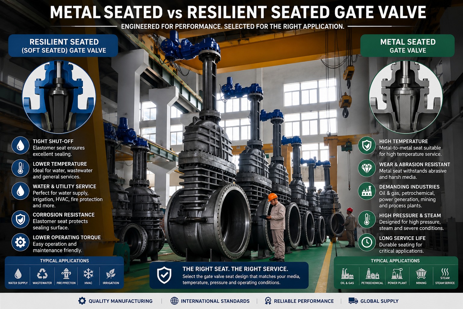 Metal Seated vs Resilient Seated Gate Valve 2 metal seated vs resilient seated gate valve selected for right application