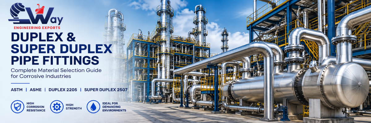 Duplex & Super Duplex Pipe Fittings 1 Duplex and Super Duplex stainless steel pipe fittings for corrosive industrial service