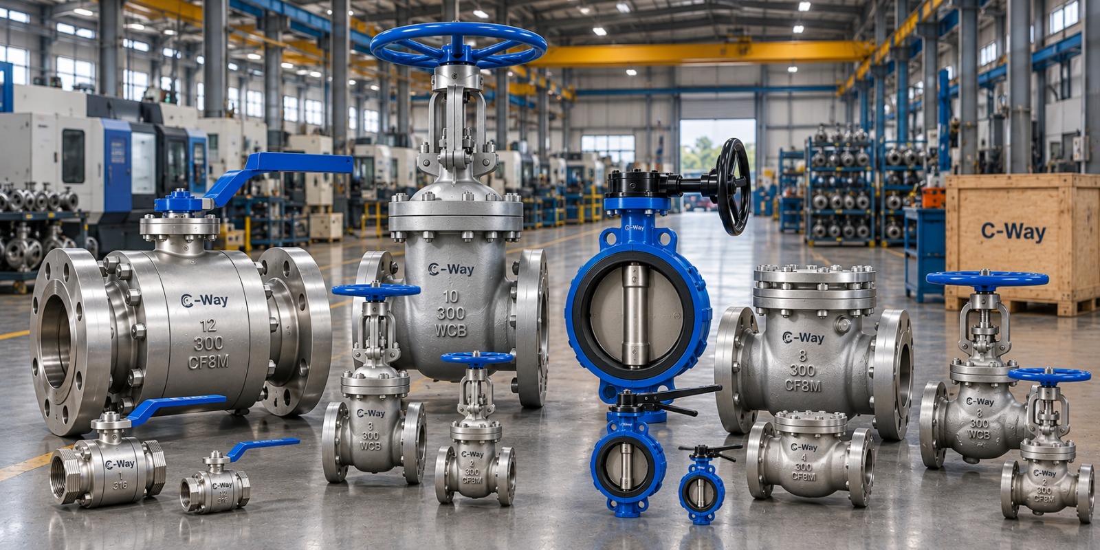 C-Way ball valves, gate valves, globe valves and butterfly valves manufactured for Nigerian oil & gas and industrial projects