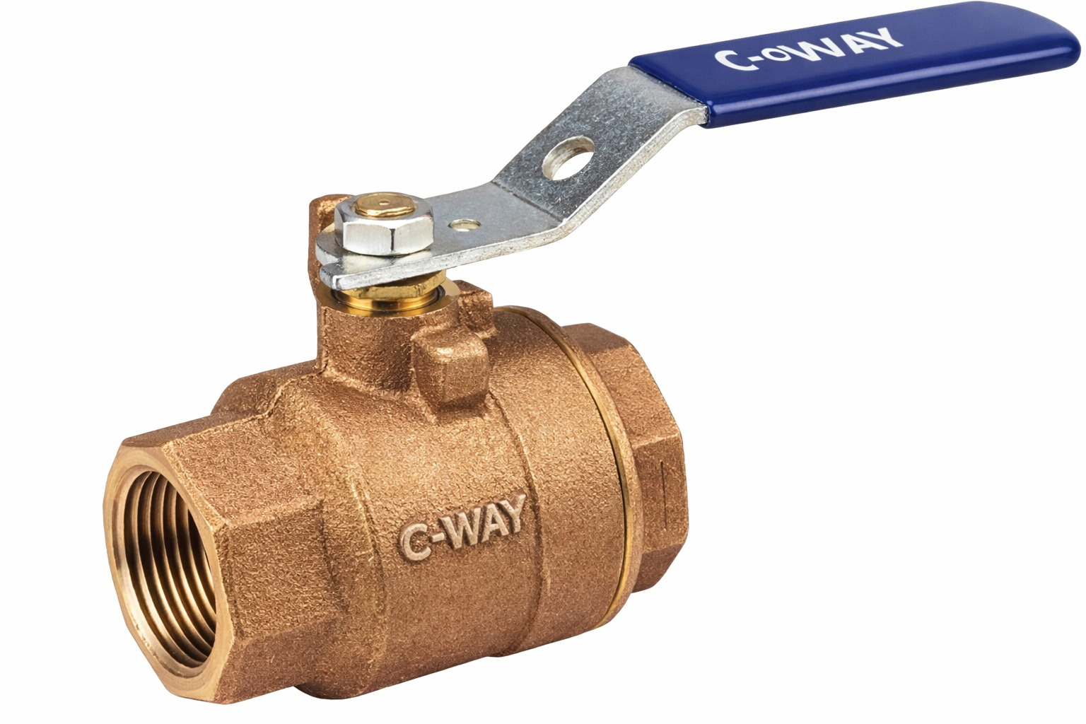 Bronze two piece ball valve screw end  ASTM B62 C83600 with PTFE seats