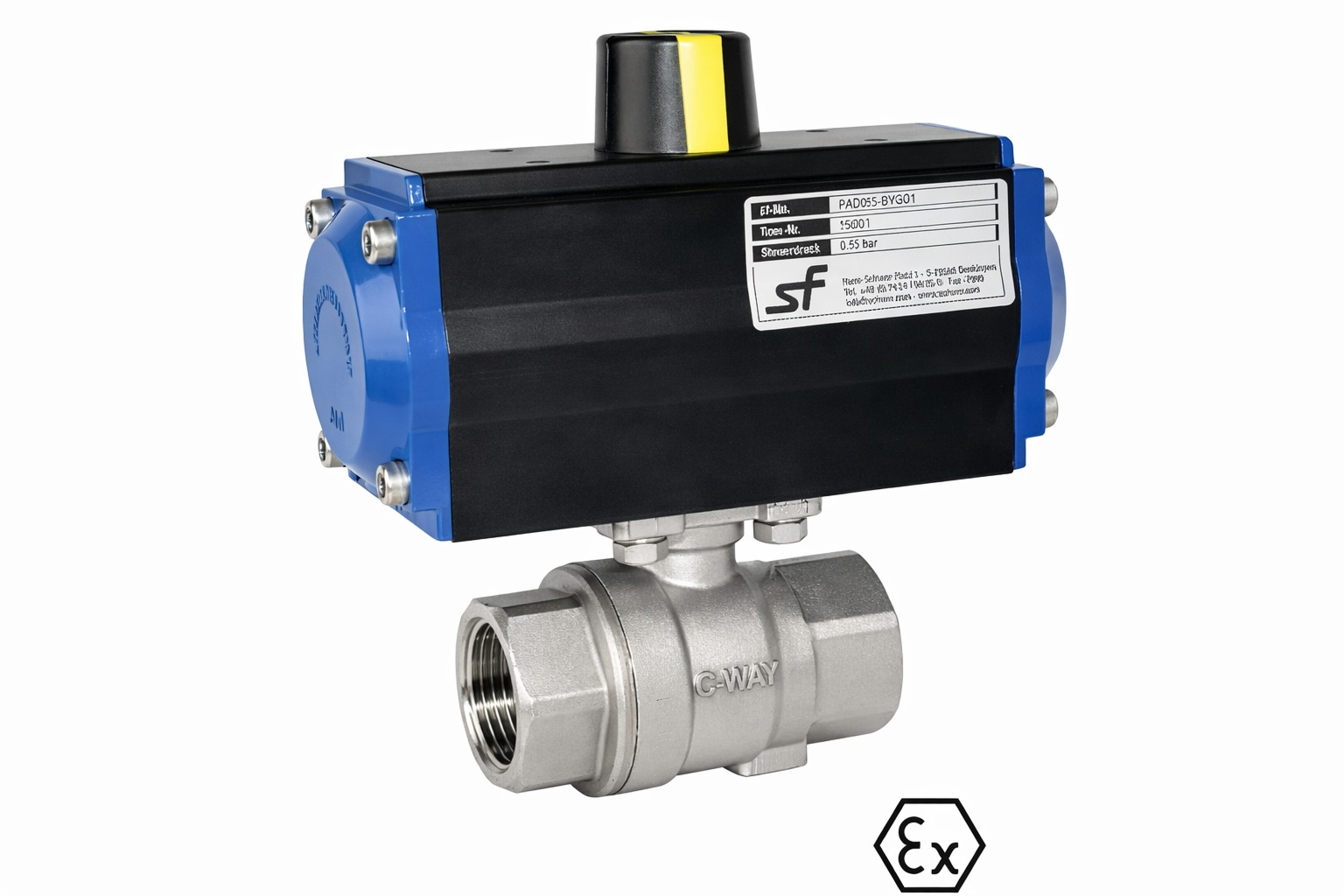 Double Acting Pneumatic NPT or BSP Threaded end two piece ball valve